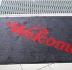 Entrance Mat with Welcome in red